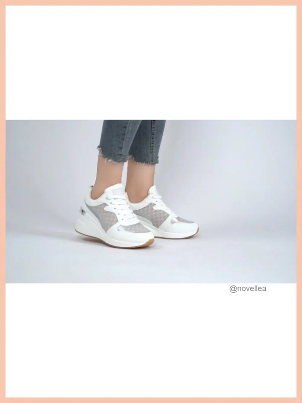 Women's 2 Inch Wedge Heel Platform Sneakers, Knit Athletic Tennis Shoes